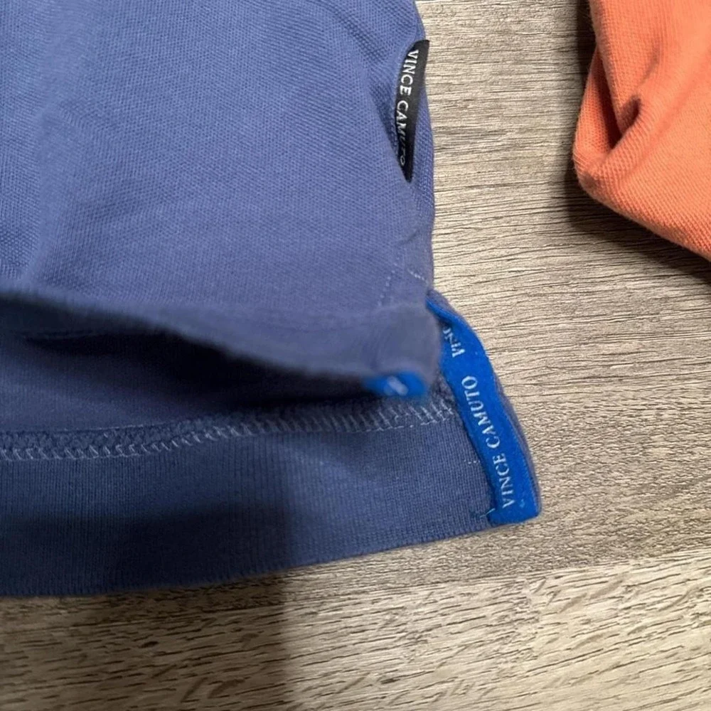 2‎ Vince Camuto Navy and orange polo shirts #poloshirts set of two Size Medium